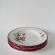 Set of 7 Salins soup plates with serrated edges with flowers 1950