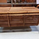 Vintage rattan and bamboo chest