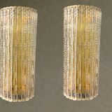 Extra Large Murano Glass Brass Sconces Set of 2