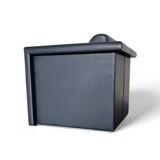 Pair / Trix and Robert Haussmann / Dark grey leather chairs by Knoll