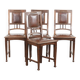 Set of four antique oak dining chairs in Art Nouveau style
