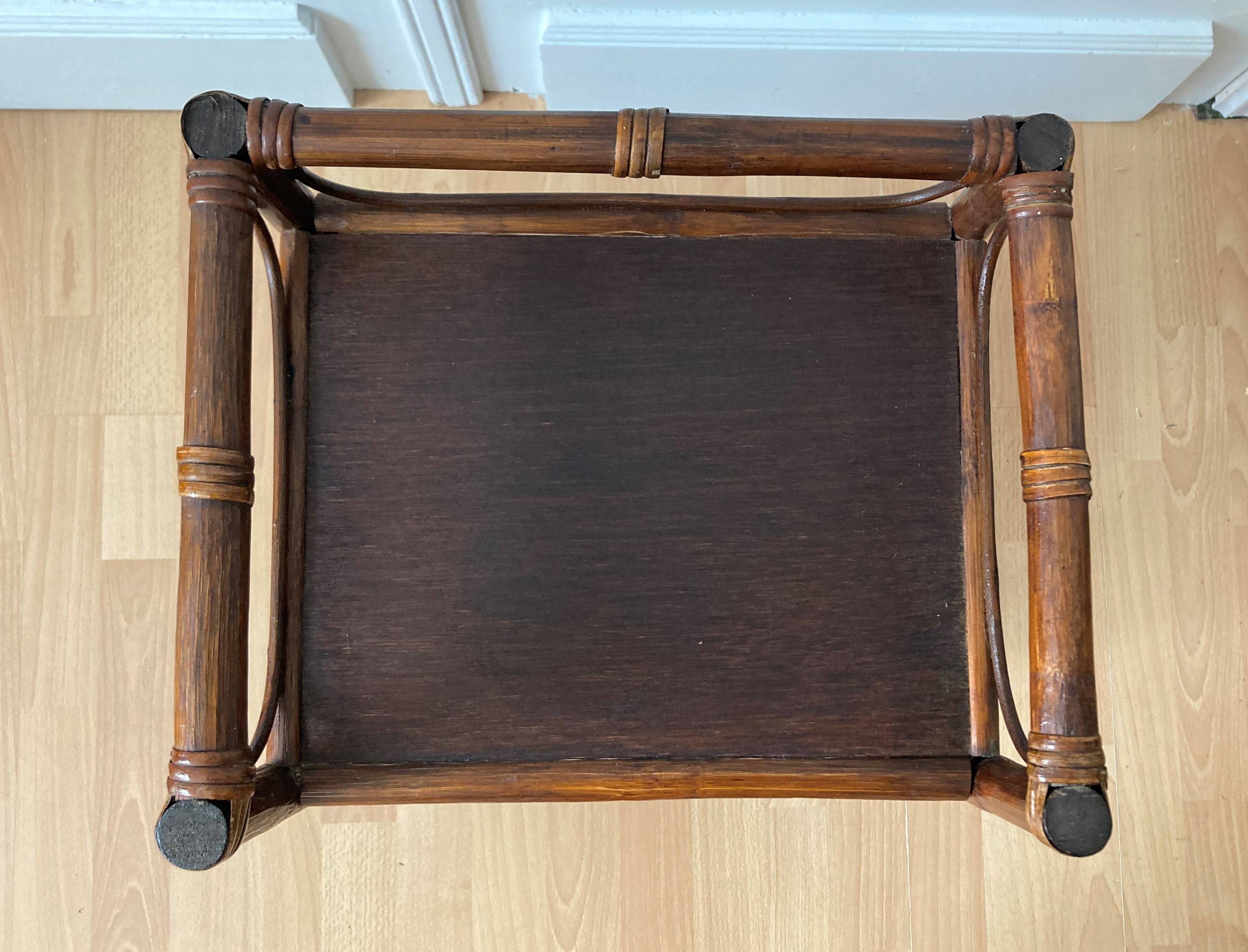Rattan shelf vintage bamboo 60s