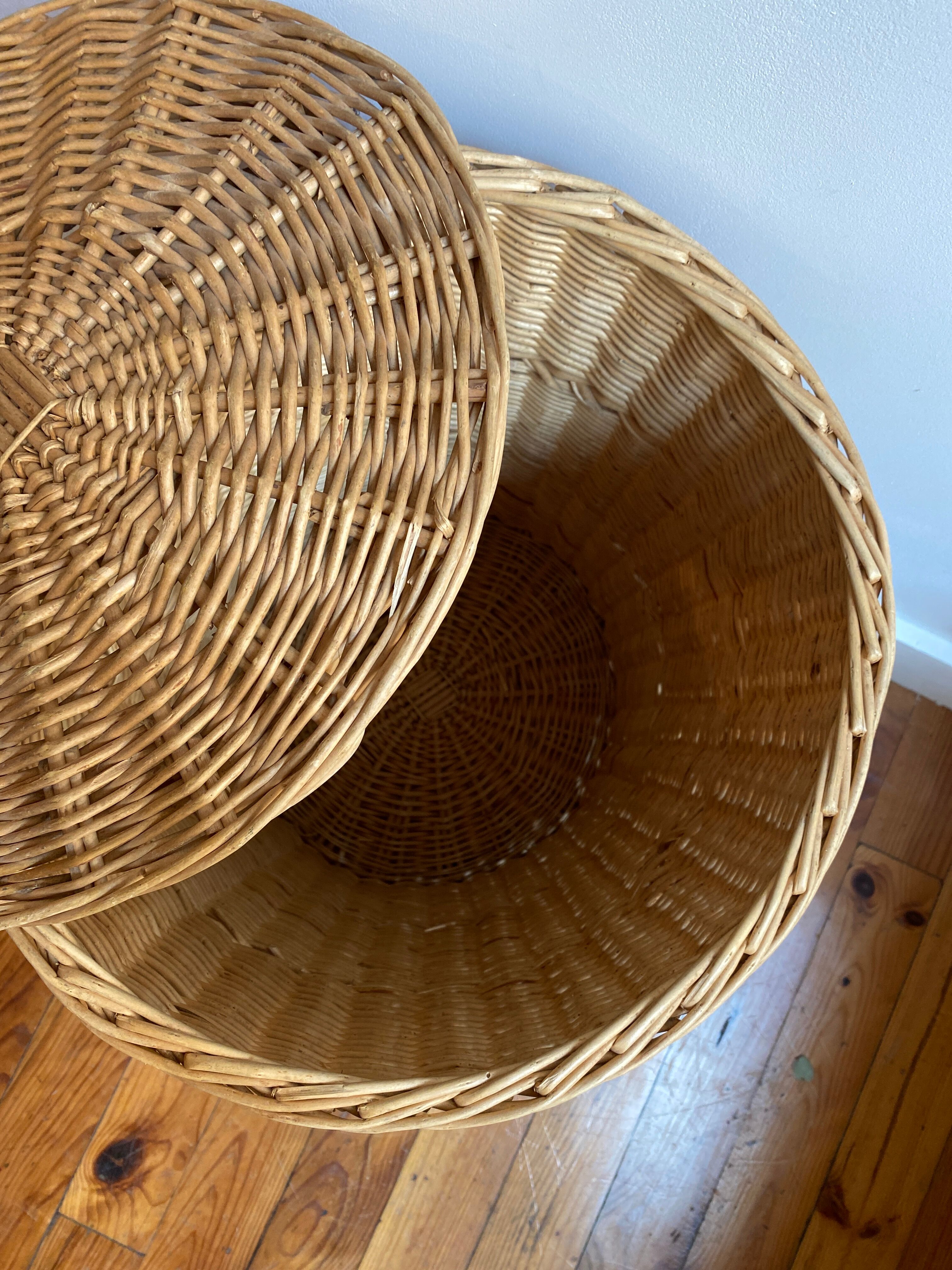 Rattan laundry basket
