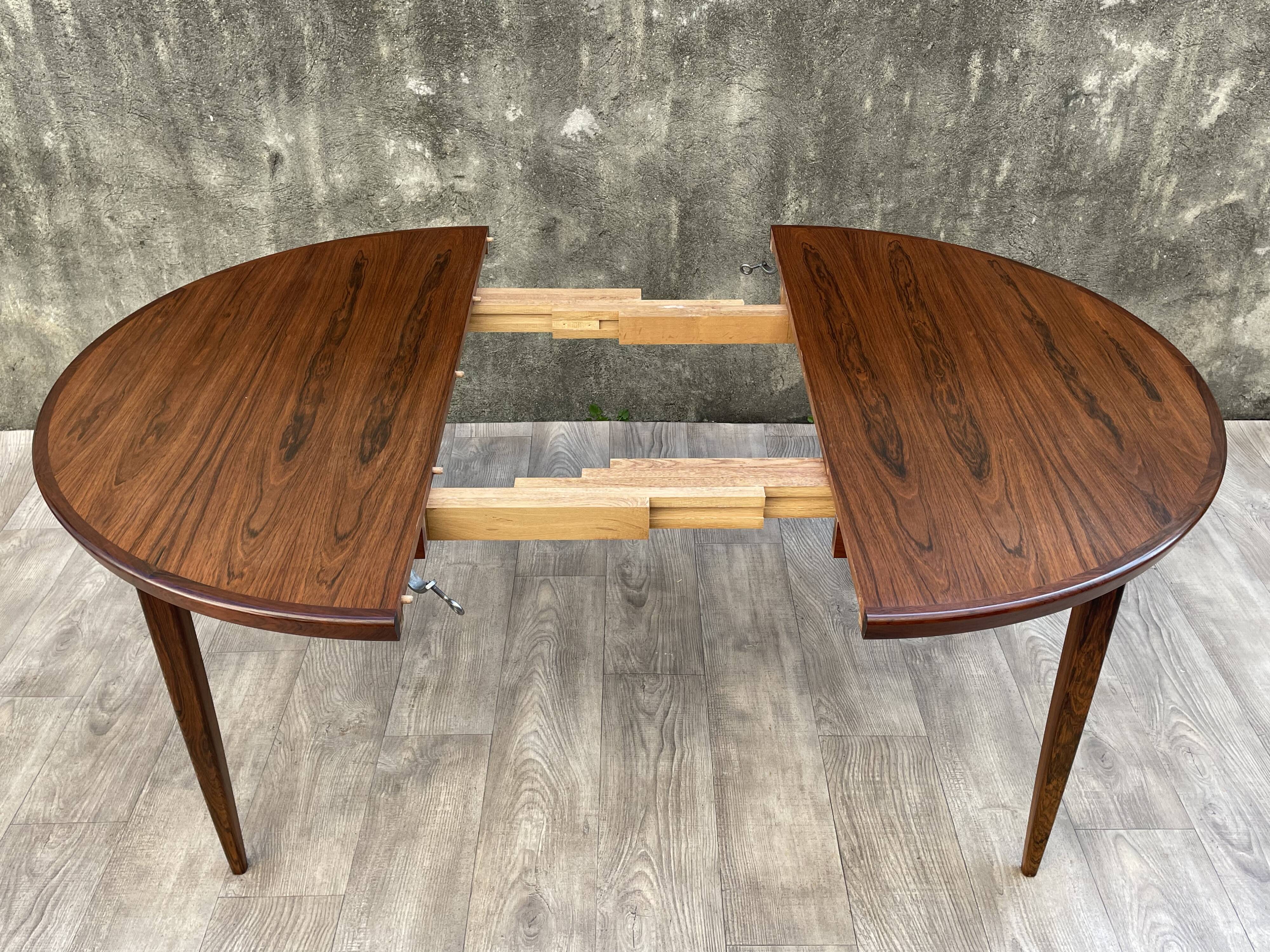 Table scandinave extensible en palissandre, 1960s
