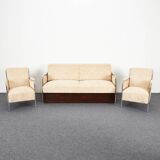Milieu du siècle. Lit convertible et fauteuils de style Bauhaus par József Peresztegi, Hongrie des années 1950