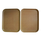 Mullerhof fiber cane trays vintage decor french fiberglass trays