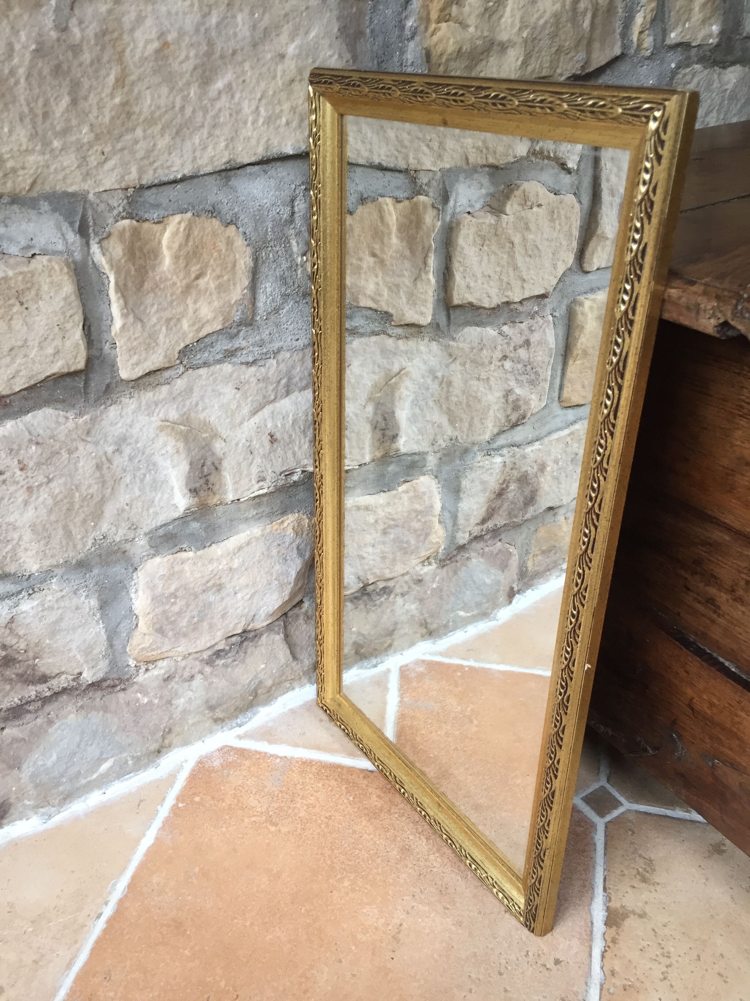 Golden vintage mirror 35x65cm
