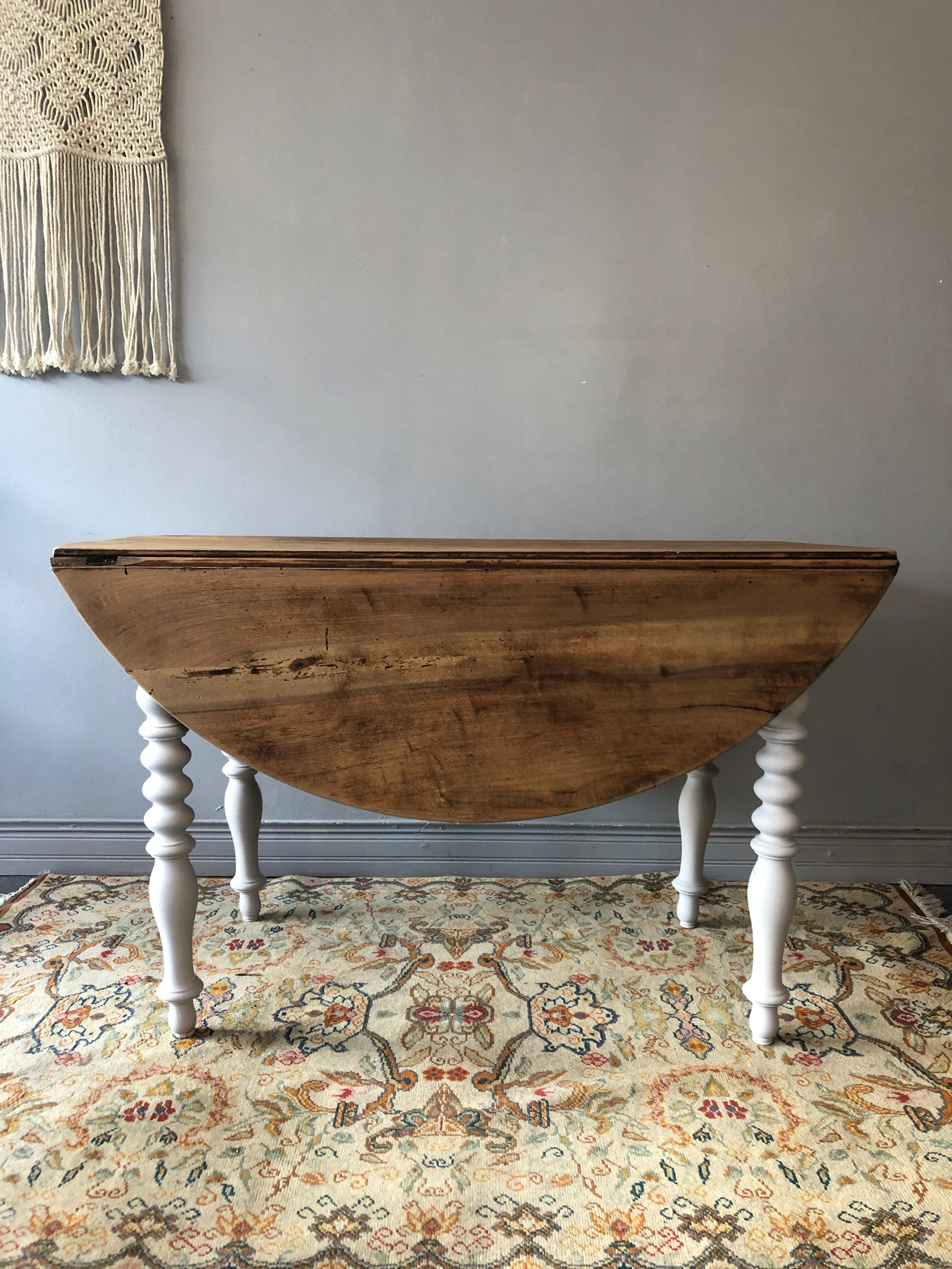 Old flap round table