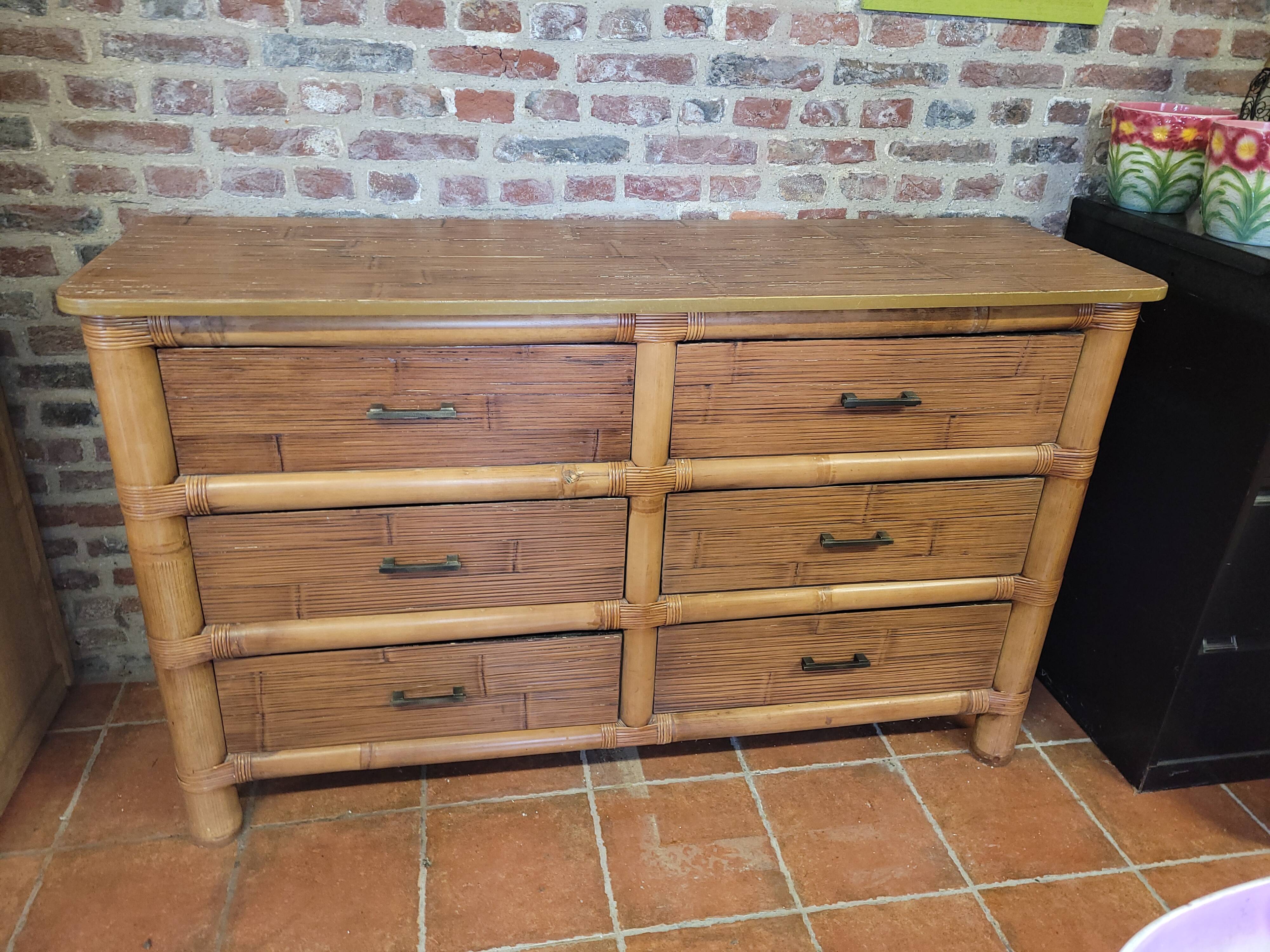 Bamboo chest of drawers