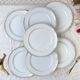 7 vintage flat plates in golden white porcelain BAVARIA model "Annabell"