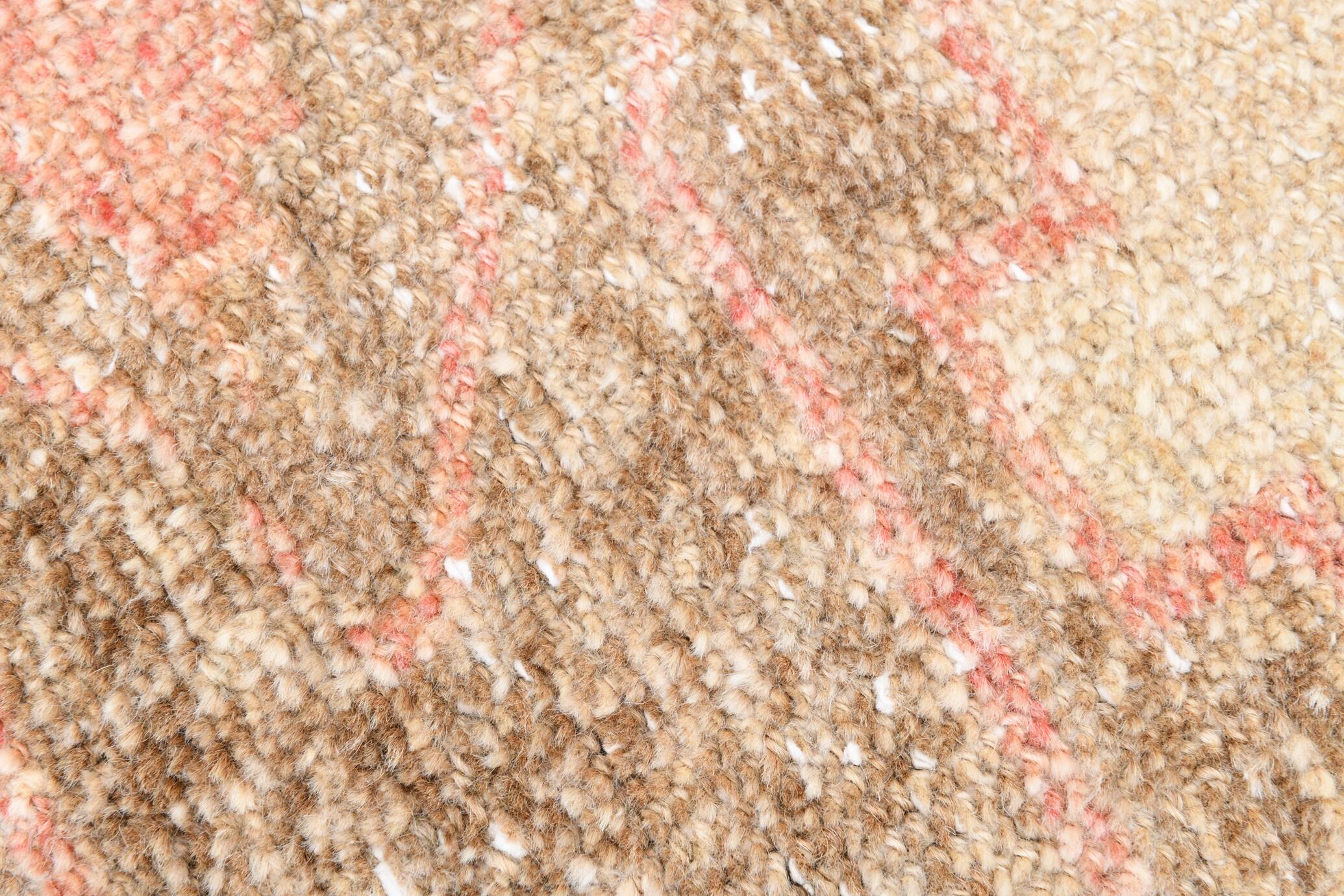 3x13 Pink & Brown Long Classic Vintage Runner Rug, 92x415Cm
