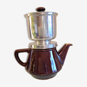 Cafetiere marron Salam vintage années 50-60