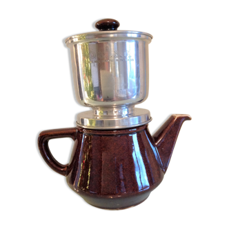 Cafetiere marron Salam vintage années 50-60