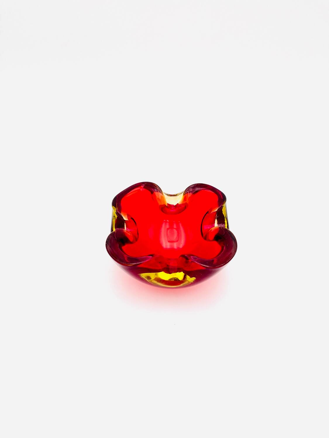 Murano Sommerso Red & Yellow Dish - Flavio Poli - circa 19