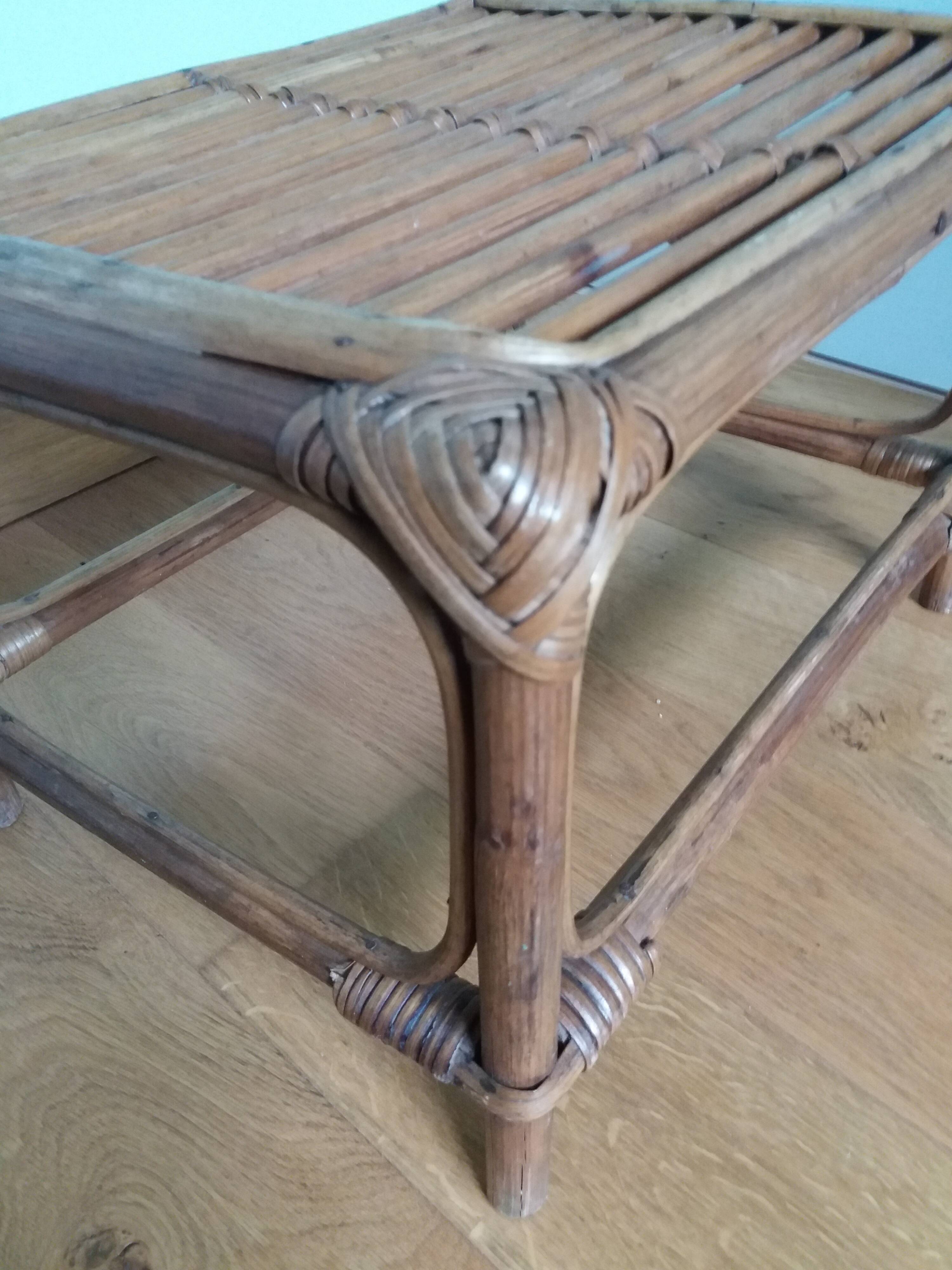 Wicker rattan end table