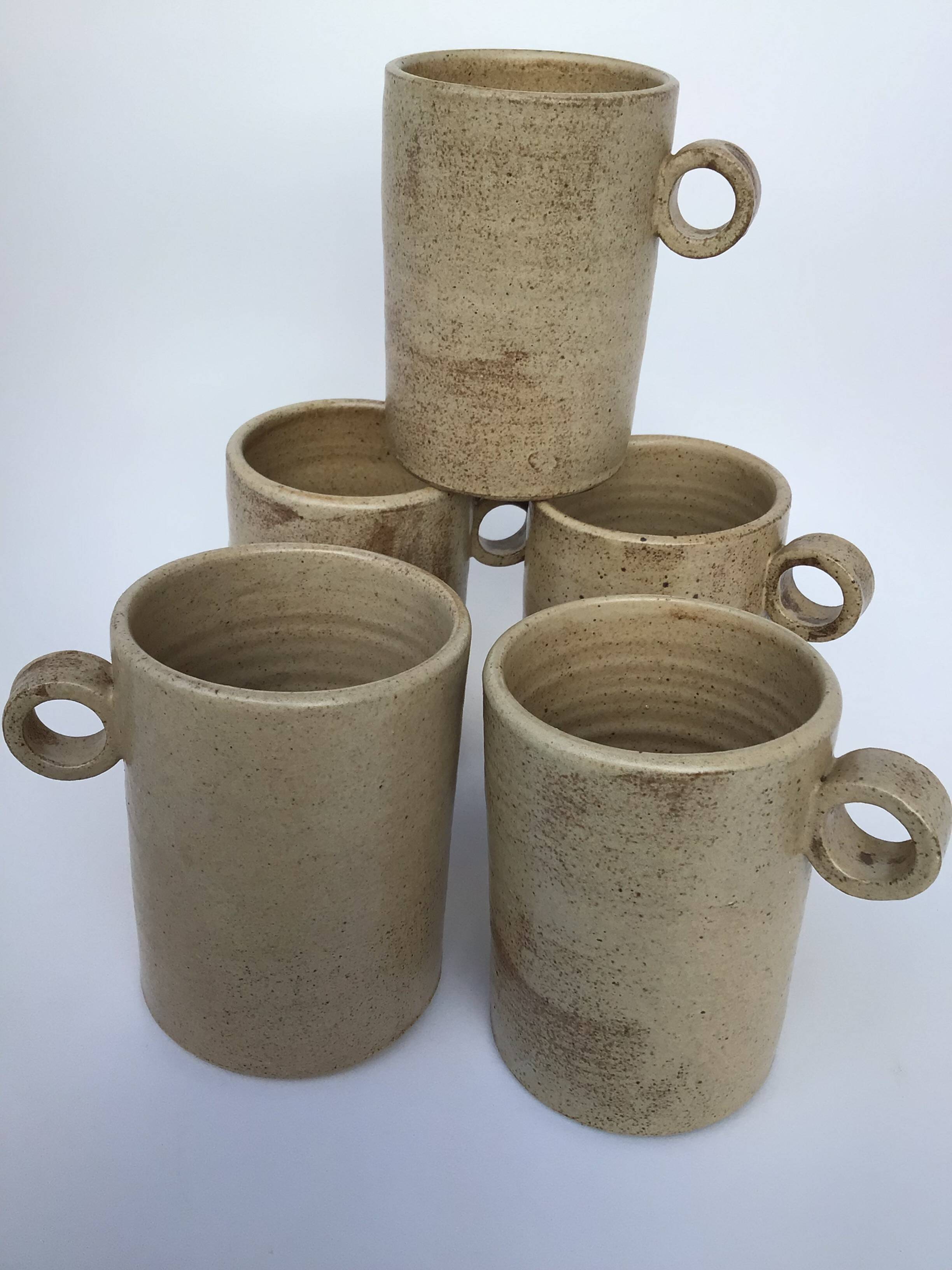 5 Handmade Aus stoneware mugs