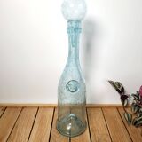 Biot carafe in blue blown glass