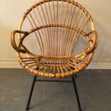 Rattan armchair 50s