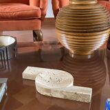 Brutalist travertine ashtray, Cerri Nestore, Italy, 1970s