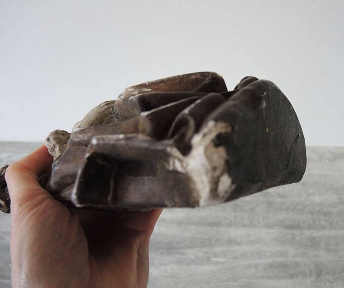 Old Plaster Statuette: Seated Virgin and Child