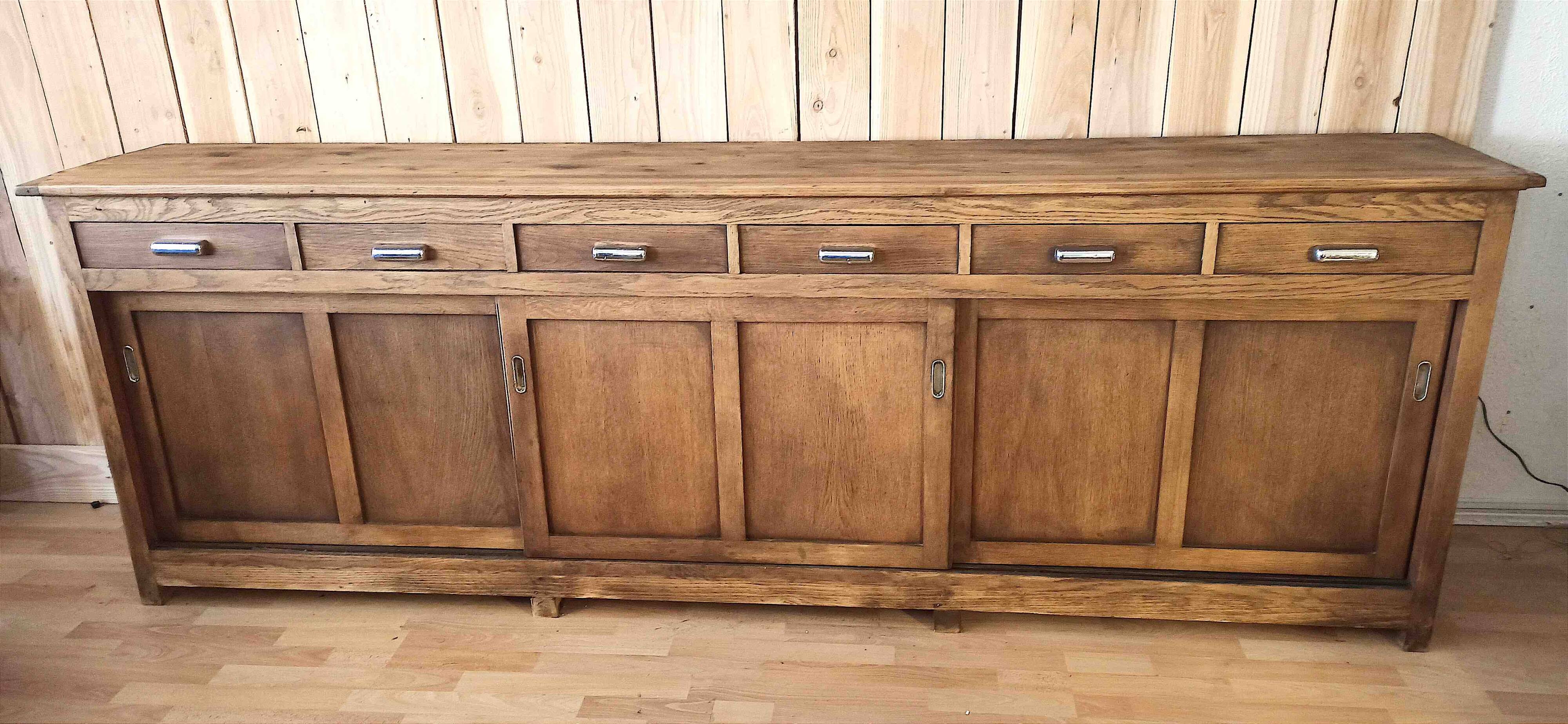 Old pharmacy cabinet from the 1950s width 263 cm