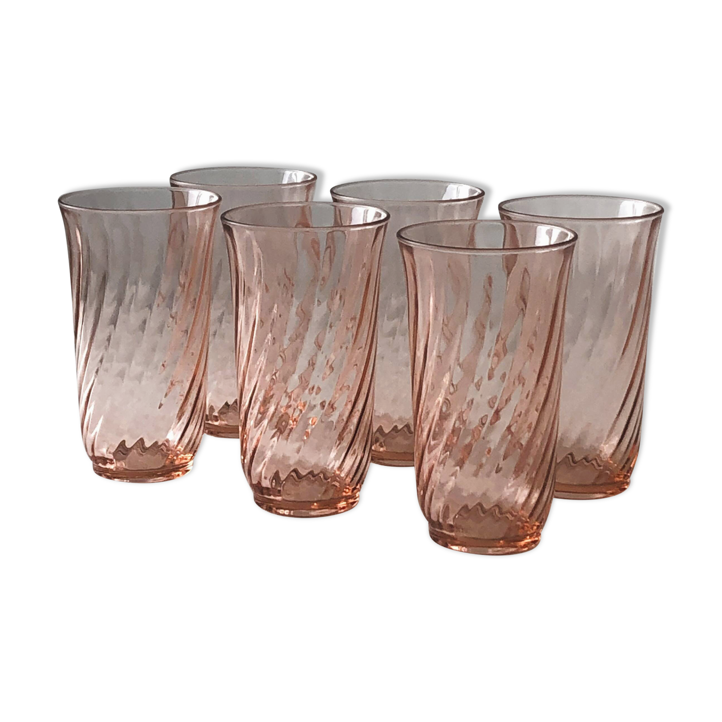 Set of 6 water glasses - lemonade rosaline luminarc arcoroc twisted