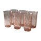 Set of 6 water glasses - lemonade rosaline luminarc arcoroc twisted