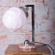 Bauhaus Table Lamp in Marble, Opaline Glass, and Chrome, France, 1920s