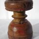 Candle holder round wood old teak patina of origin India