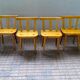 Modern Swedish set of 4 pine dining chairs.