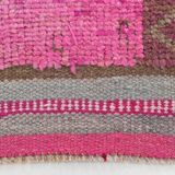 Pink Brown Vintage Runner Rug 94x299Cm