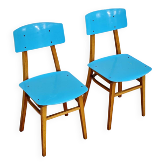 Paire de chaises bois et plastique Ton Bystrice Thonet