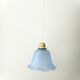 Blue glass tulip suspension lamp