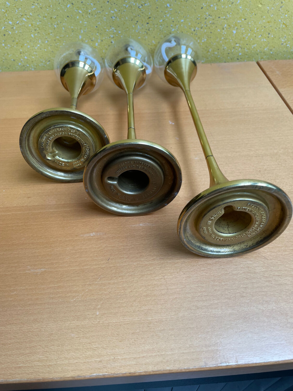 3 oil lamps Freddie Andersen "Clear Drop"