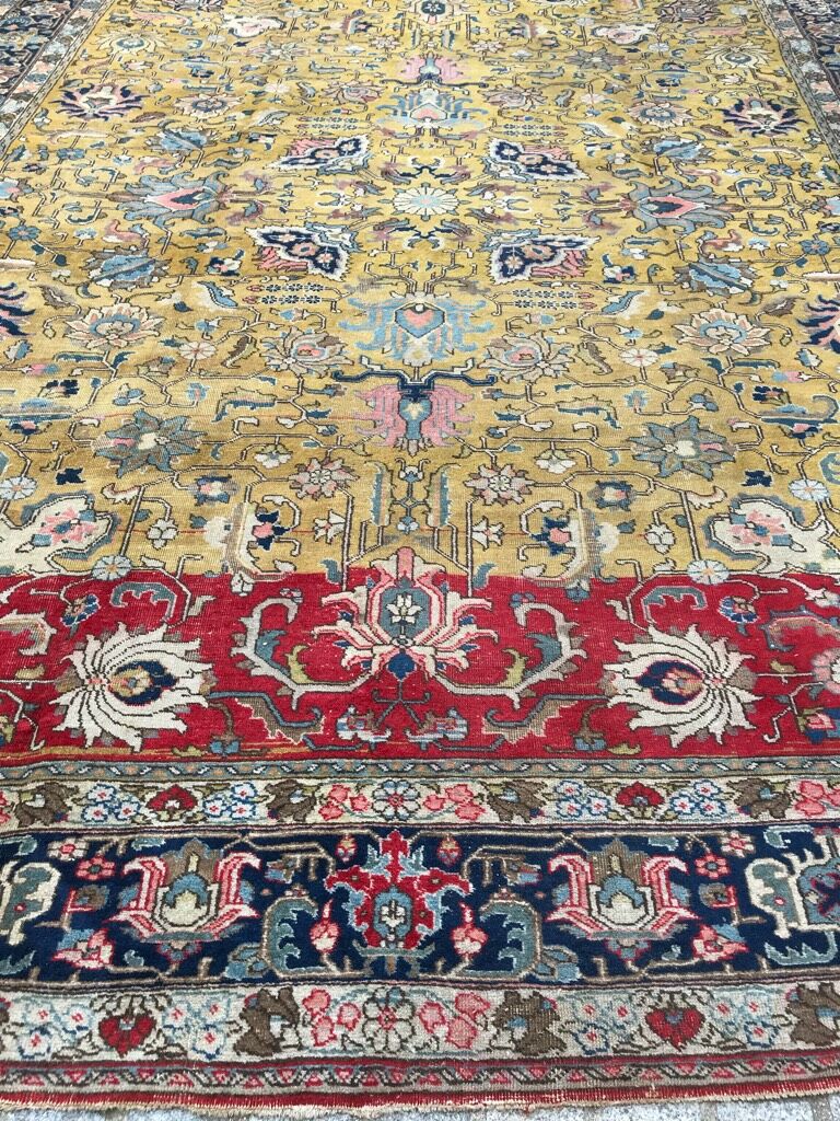 Persian old rug Persian Tabriz handmade 284x360cm