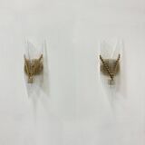 Set of 2 crystal glass rods wall lamps , 1970s