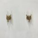 Set of 2 crystal glass rods wall lamps , 1970s