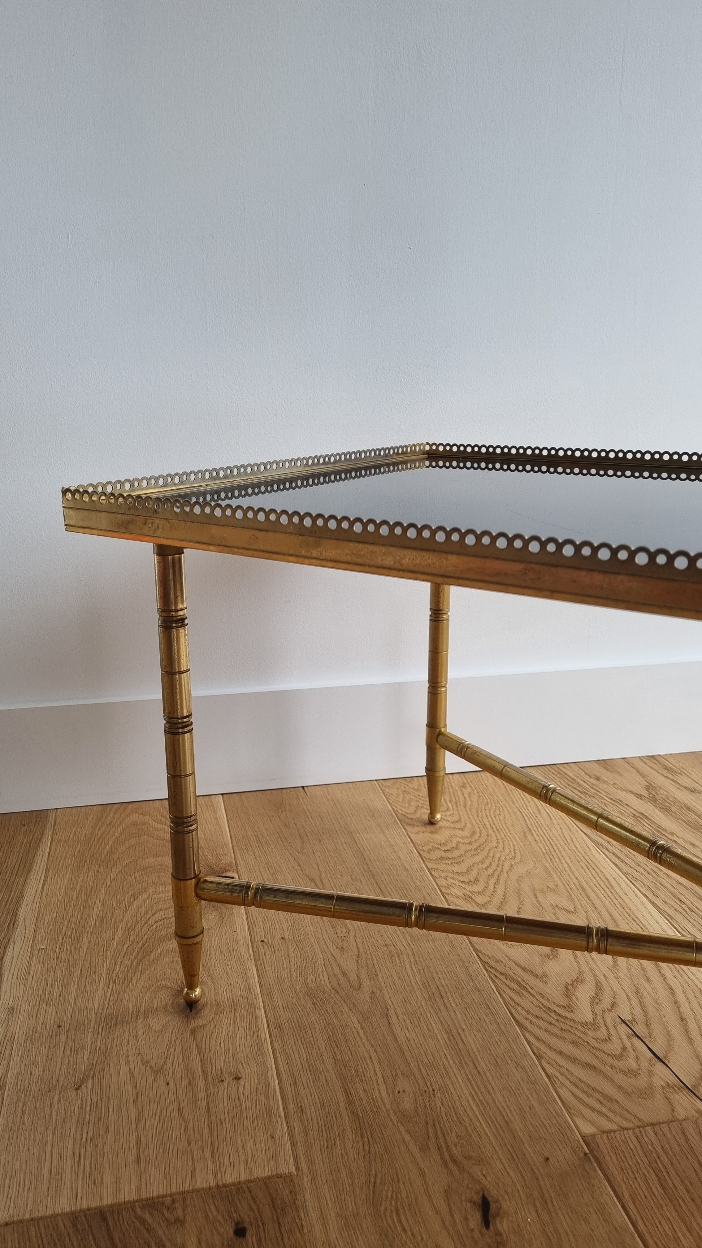 Vintage brass and glass coffee table