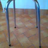 Tabouret formica jaune à fines zébrures