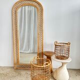 Rattan foot mirror with braces H:2m