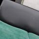 Mid-Century Danish Set 1960s — 3-seater sofa, 2 armchairs and ottoman, turquoise fabric and wood, black backs.