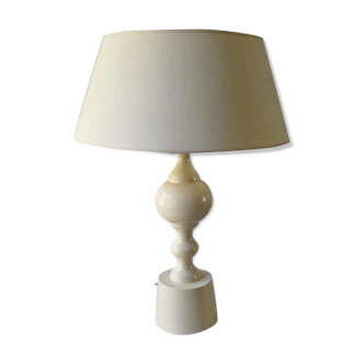 Turned wooden lamp, laqué of the 70s