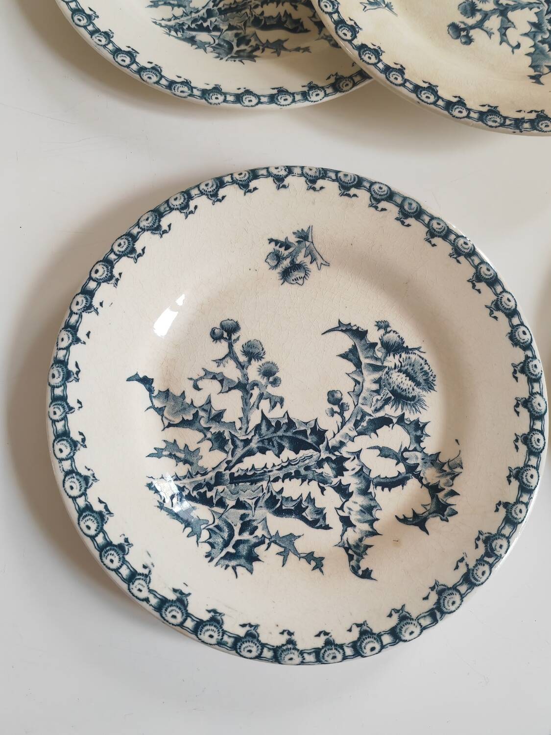 6 Gien plates from the 19th century