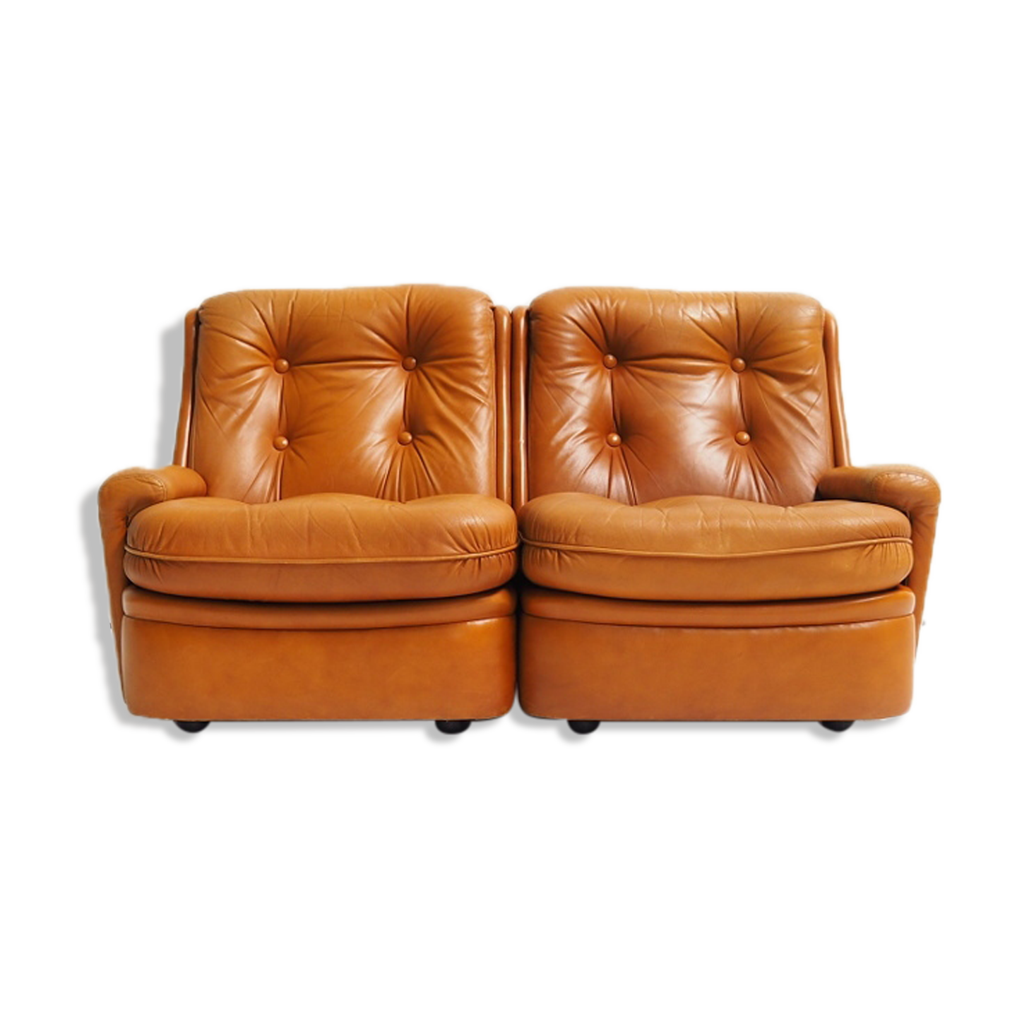 Leather two-seater by Michel Cadestin for Airborne