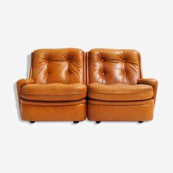 Leather two-seater by Michel Cadestin for Airborne