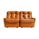 Leather two-seater by Michel Cadestin for Airborne