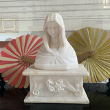 Marble Virgin Mary with her 19th-century base.