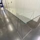 Chromed steel and glass trestle desk circa 1970