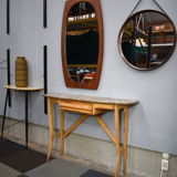 Teak mirror Italy 1950 58x100cm