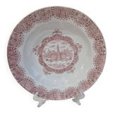 Grande assiette creuse terre de fer ou petit plat rond creux ancien Moulin des loups modèle Dentelle